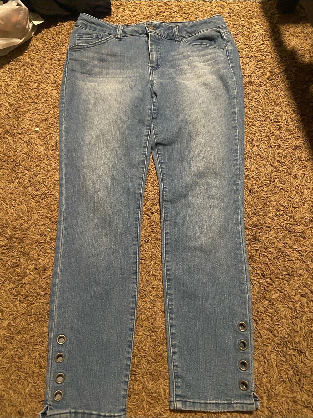 d. jeans Light Blue Ankle Jeans with Grommet Trim